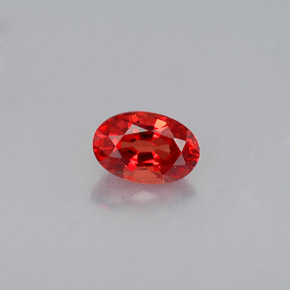 0.55캐럿 천연 붉은빛 오렌지 사파이어, 타원형 컷, 5.9×4 mm, VVS-VS