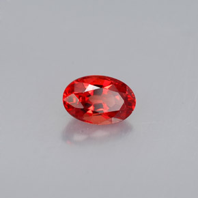 0.55캐럿 천연 붉은빛 오렌지 사파이어, 타원형 컷, 5.9×4 mm, VVS-VS