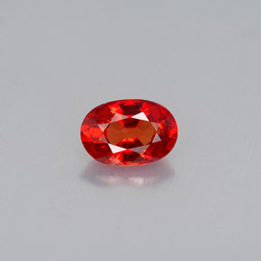 0.60캐럿 천연 붉은빛 오렌지 사파이어, 타원형 컷, 6×4.1 mm, VVS