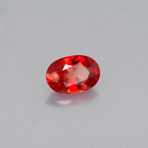 0.60캐럿 천연 붉은빛 오렌지 사파이어, 타원형 컷, 6×4.1 mm, VVS
