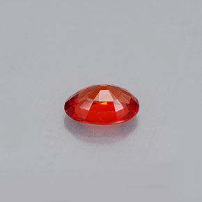 0.60캐럿 천연 붉은빛 오렌지 사파이어, 타원형 컷, 6×4.1 mm, VVS