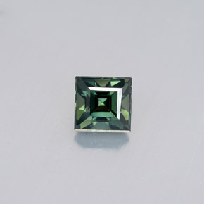 0.63캐럿 천연 푸르스름한 그린 사파이어, 스퀘어, 4.4×4.3 mm, VVS
