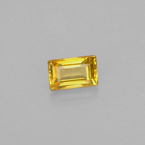 0.42캐럿 천연 골든 옐로우 사파이어, 바게트, 4.9×3.1 mm, VS