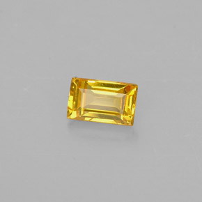 0.42캐럿 천연 골든 옐로우 사파이어, 바게트, 4.9×3.1 mm, VS