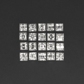 캐럿 천연 화이트 사파이어 보석, 스퀘어, 2.6×2.5 mm, VVS