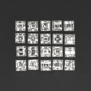 캐럿 천연 화이트 사파이어 보석, 스퀘어, 2.6×2.5 mm, VVS