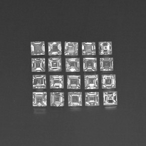 캐럿 천연 화이트 사파이어 보석, 스퀘어, 2.6×2.5 mm, VVS