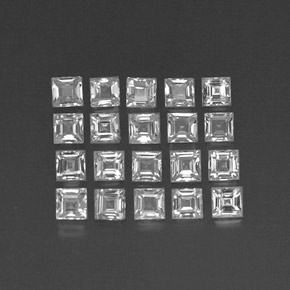 캐럿 천연 화이트 사파이어 보석, 스퀘어, 2.6×2.5 mm, VVS