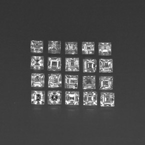 캐럿 천연 화이트 사파이어 보석, 스퀘어, 2.4×2.4 mm, VVS