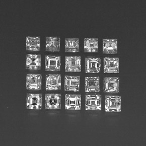 캐럿 천연 화이트 사파이어 보석, 스퀘어, 2.4×2.4 mm, VVS