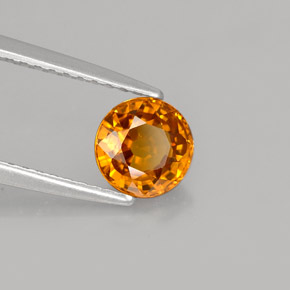 1.11캐럿 천연 만다린 오렌지 사파이어, 라운드 컷, 5.86 mm, VS