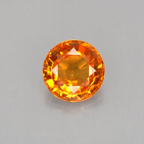 1.13캐럿 천연 만다린 오렌지 사파이어, 라운드 컷, 6.19 mm, VVS-VS