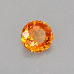 1.13캐럿 천연 만다린 오렌지 사파이어, 라운드 컷, 6.19 mm, VVS-VS