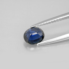 0.89캐럿 천연 블루 사파이어, 타원형 컷, 6.3×5.4 mm, VVS