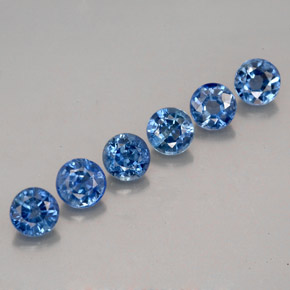 캐럿 천연 콘플라워 블루 사파이어 보석, 라운드 컷, 3.59 mm, VVS-VS