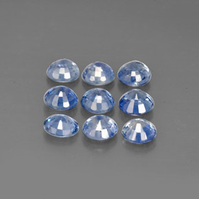 캐럿 천연 라이트 블루 사파이어 보석, 라운드 컷, 3.61 mm, VVS-VS