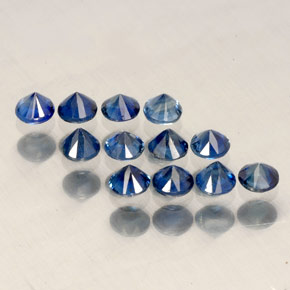 캐럿 천연 블루 사파이어 보석, 라운드 컷, 2.56 mm, VVS-VS