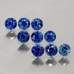 캐럿 천연 블루 사파이어 보석, 라운드 컷, 2.86 mm, VVS-VS