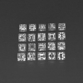 캐럿 천연 화이트 사파이어 보석, 스퀘어, 2.4×2.4 mm, VVS