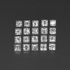 캐럿 천연 화이트 사파이어 보석, 스퀘어, 2.4×2.3 mm, VVS
