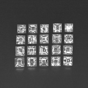 캐럿 천연 화이트 사파이어 보석, 스퀘어, 2.4×2.3 mm, VVS