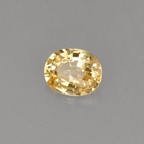 0.44캐럿 천연 골든 옐로우 사파이어, 타원형 컷, 5×4 mm, VVS