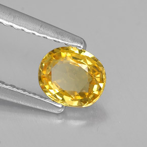 0.46캐럿 천연 골든 옐로우 사파이어, 타원형 컷, 5.1×4.3 mm, VVS-VS