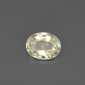 0.44캐럿 천연 연한 녹빛 옐로우 사파이어, 타원형 컷, 5.1×4 mm, VVS