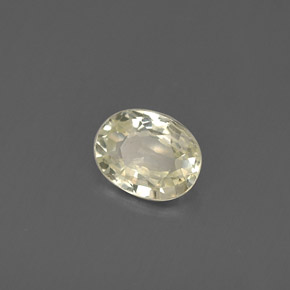 0.44캐럿 천연 연한 녹빛 옐로우 사파이어, 타원형 컷, 5.1×4 mm, VVS