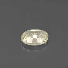 0.44캐럿 천연 연한 녹빛 옐로우 사파이어, 타원형 컷, 5.1×4 mm, VVS
