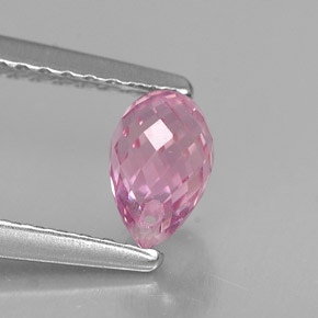 0.90캐럿 천연 퍼플 핑크 사파이어, 브리올레트, 5.9×4.2 mm, VVS-VS