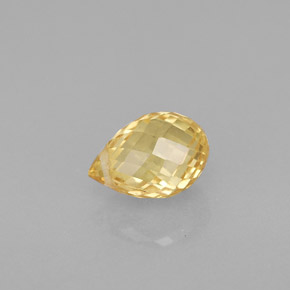 1.22캐럿 천연 골든 옐로우 사파이어, 브리올레트, 6.9×4.8 mm, VS