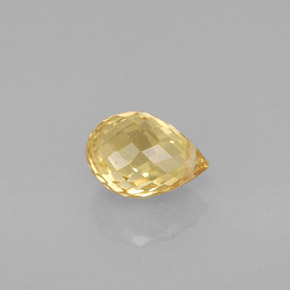 1.22캐럿 천연 골든 옐로우 사파이어, 브리올레트, 6.9×4.8 mm, VS