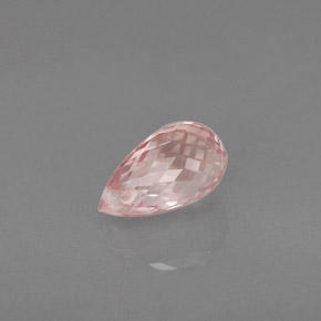 1.12캐럿 천연 핑크 오렌지 사파이어, 브리올레트, 7.1×4.4 mm, VS