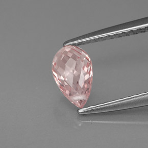 1.12캐럿 천연 핑크 오렌지 사파이어, 브리올레트, 7.1×4.4 mm, VS