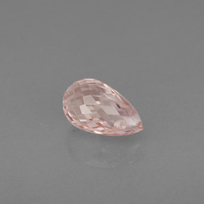 1.12캐럿 천연 핑크 오렌지 사파이어, 브리올레트, 7.1×4.4 mm, VS