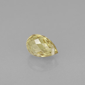1.00캐럿 천연 옐로우 사파이어, 브리올레트, 6.4×4.2 mm, VVS-VS