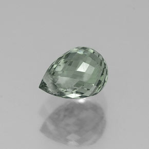 1.00캐럿 천연 그린 사파이어, 브리올레트, 6.1×4.2 mm, VS