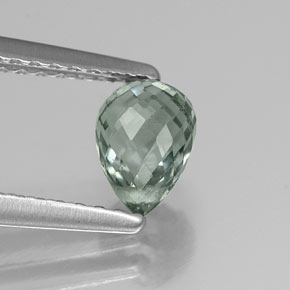 1.00캐럿 천연 그린 사파이어, 브리올레트, 6.1×4.2 mm, VS