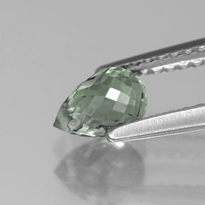 1.00캐럿 천연 그린 사파이어, 브리올레트, 6.1×4.2 mm, VS