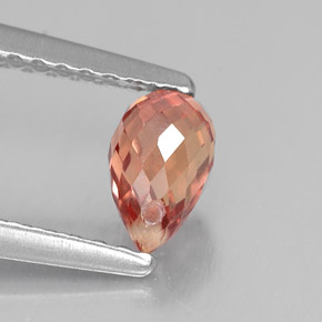 0.76캐럿 천연 오렌지 사파이어, 브리올레트, 5.9×3.9 mm, VVS-VS