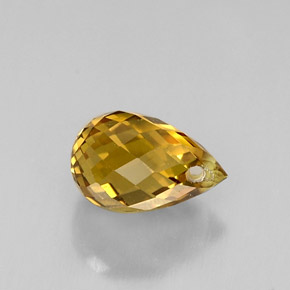 1.11캐럿 천연 골든 옐로우 사파이어, 브리올레트, 6.5×4.3 mm, VVS-VS
