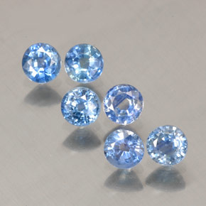 캐럿 천연 라이트 블루 사파이어 보석, 라운드 컷, 3.45 mm, VVS-VS