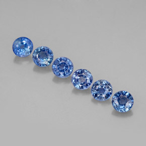 캐럿 천연 콘플라워 블루 사파이어 보석, 라운드 컷, 3.48 mm, VVS-VS