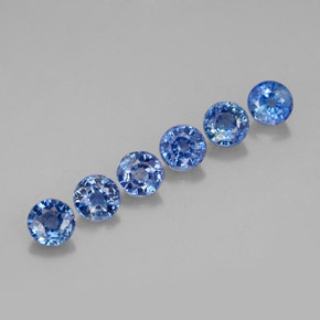 캐럿 천연 콘플라워 블루 사파이어 보석, 라운드 컷, 3.48 mm, VVS-VS