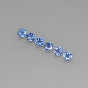 캐럿 천연 블루 사파이어 보석, 라운드 컷, 3.42 mm, VVS-VS