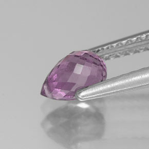 0.95캐럿 천연 핑크빛 바이올렛 사파이어, 브리올레트, 6×4.4 mm, VS-SI