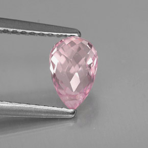 1.11캐럿 천연 라이트 핑크 사파이어, 브리올레트, 7×4.7 mm, VS