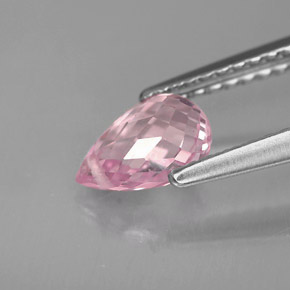 1.11캐럿 천연 라이트 핑크 사파이어, 브리올레트, 7×4.7 mm, VS