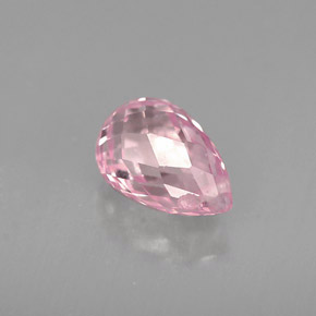 1.11캐럿 천연 라이트 핑크 사파이어, 브리올레트, 7×4.7 mm, VS
